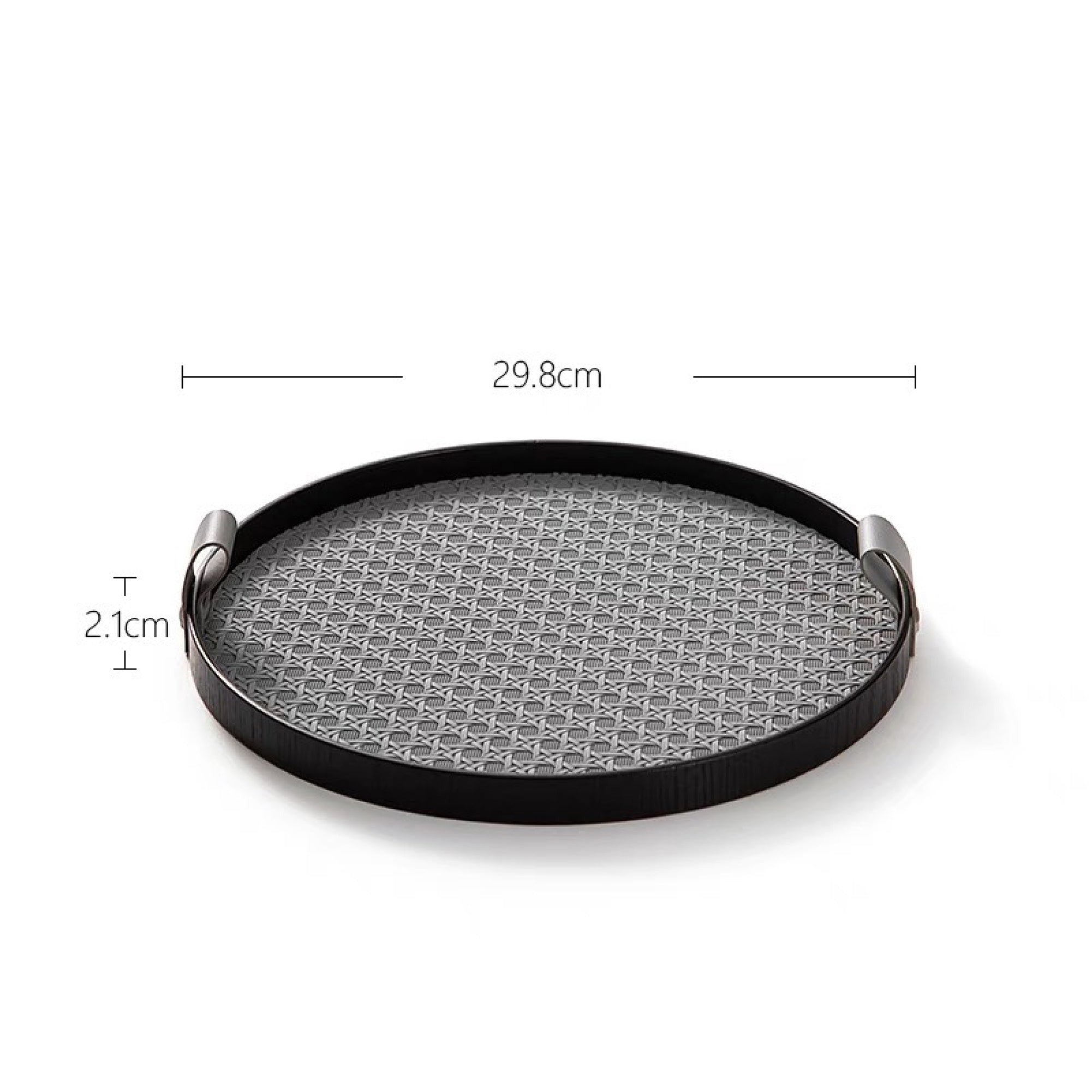 Round Weave Leather Tray