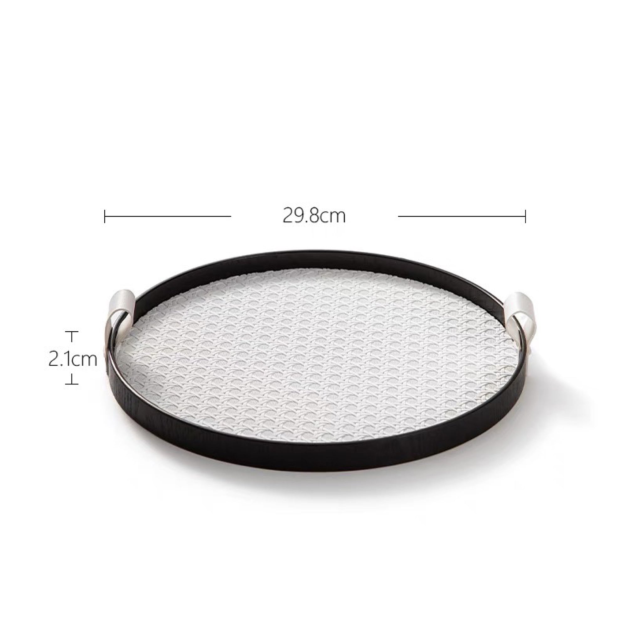 Round Weave Leather Tray