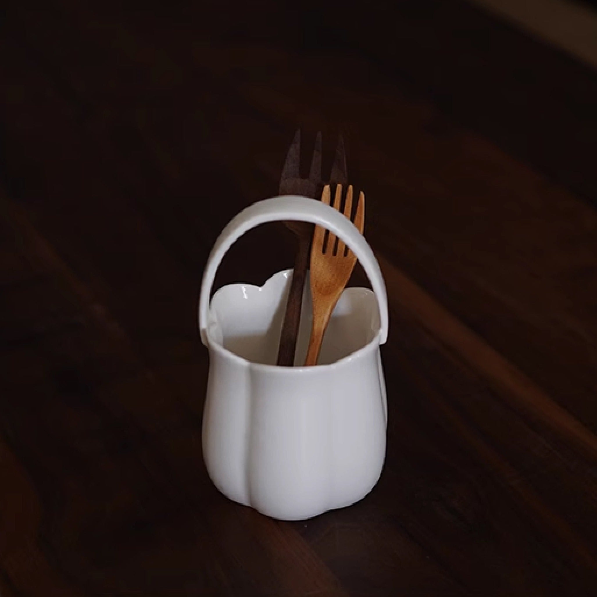 White Basket Cutlery Holder