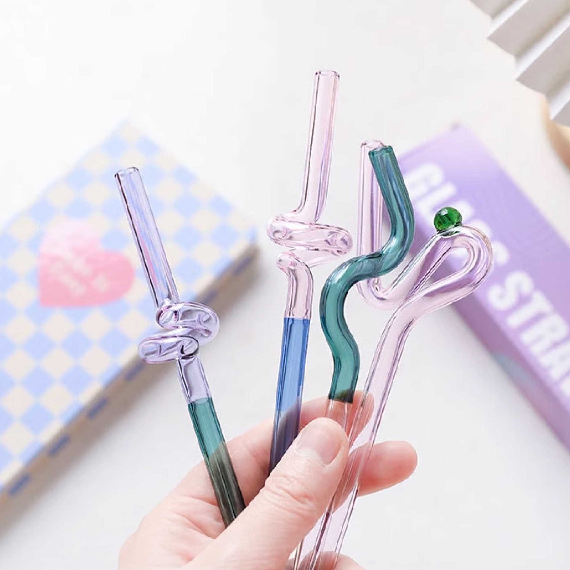 Swirl Glass Straw (set of four)