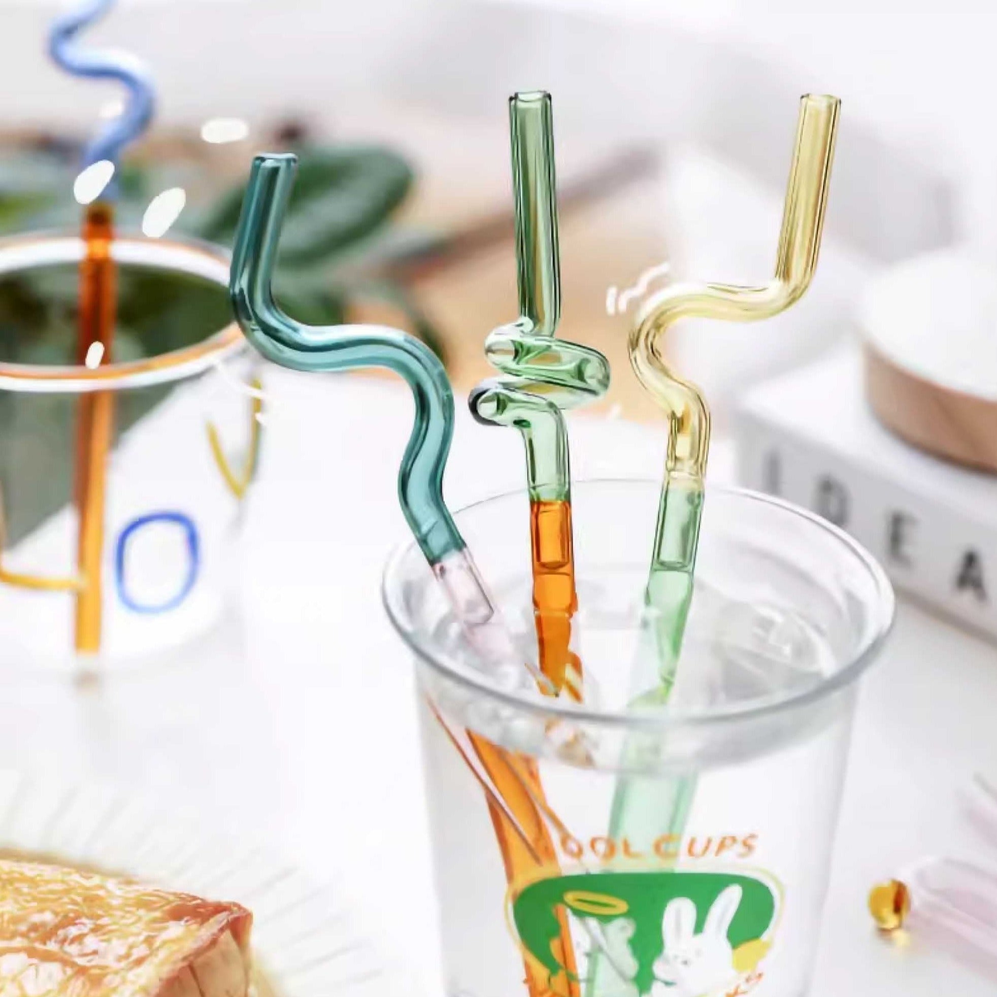 Swirl Glass Straw (set of four)