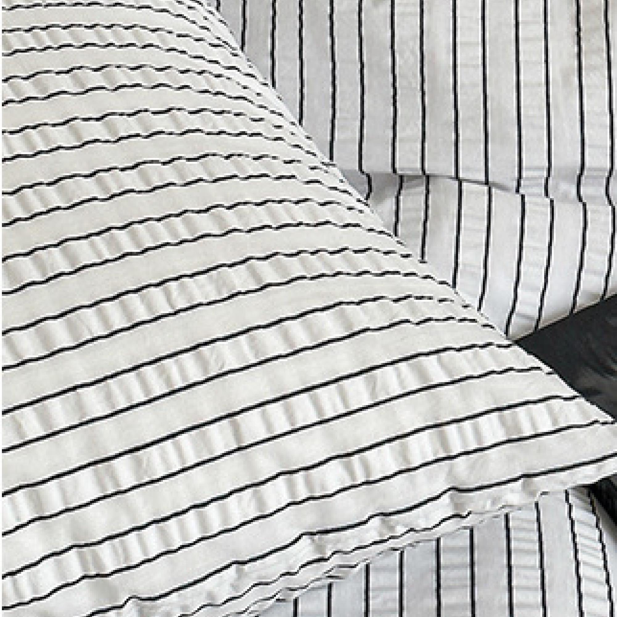 Crinkle Striped Cotton Bedding Set