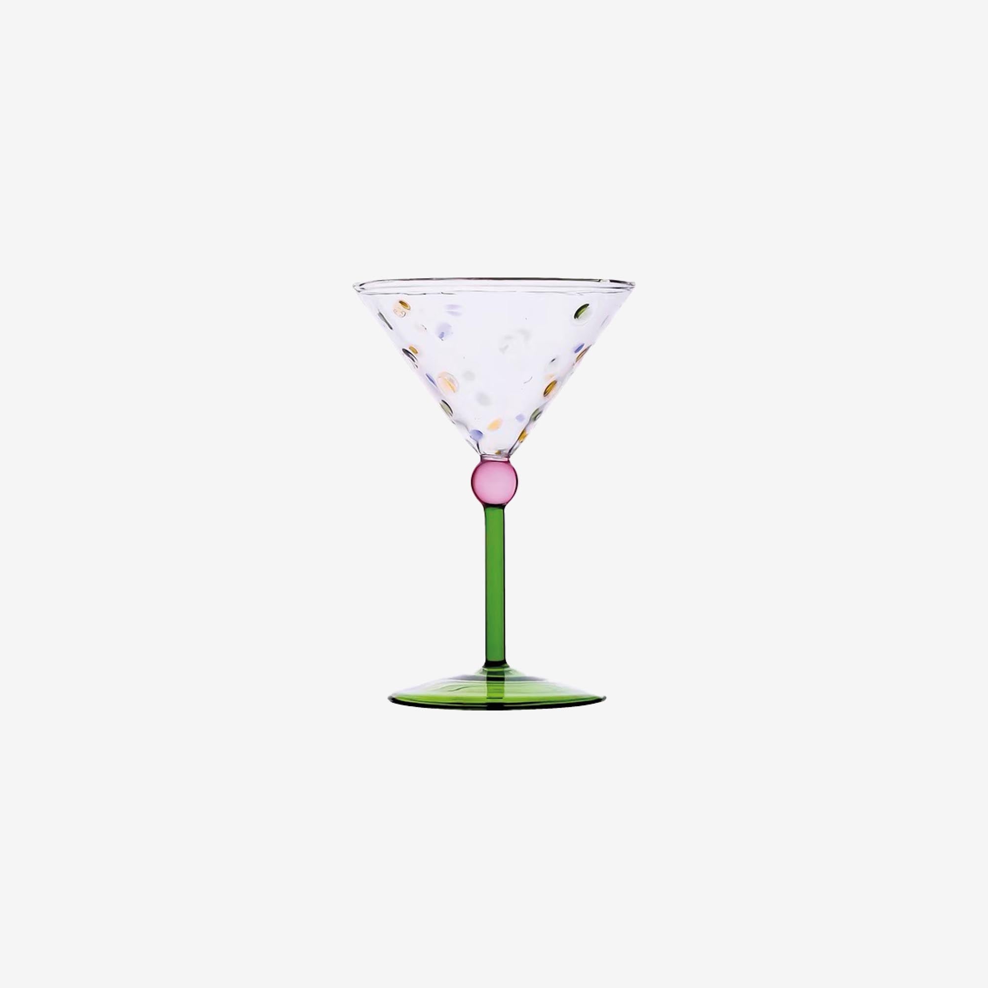 Green Speckled Cocktail Glass