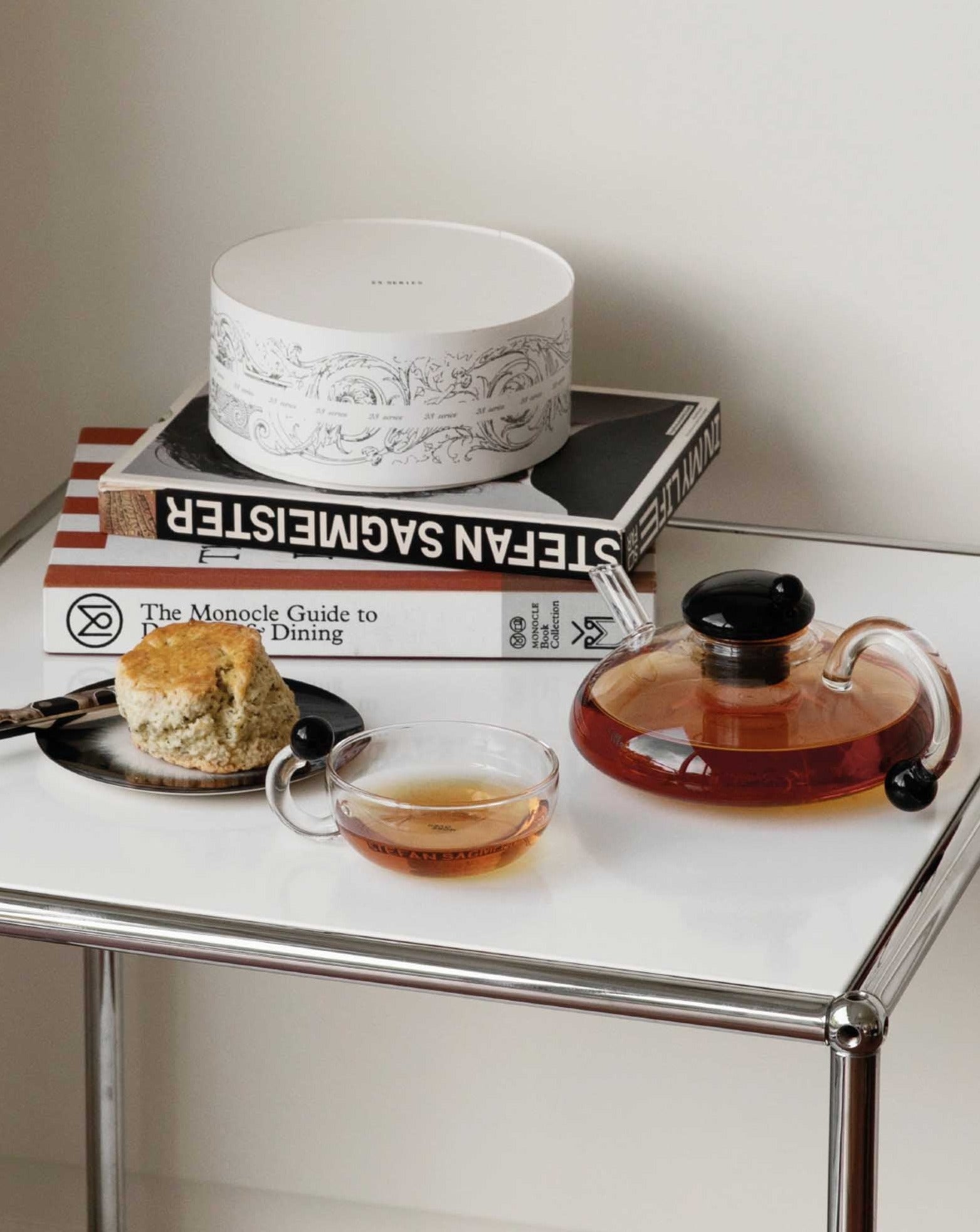 Black Bead Tea Pot and Tea Cup Set