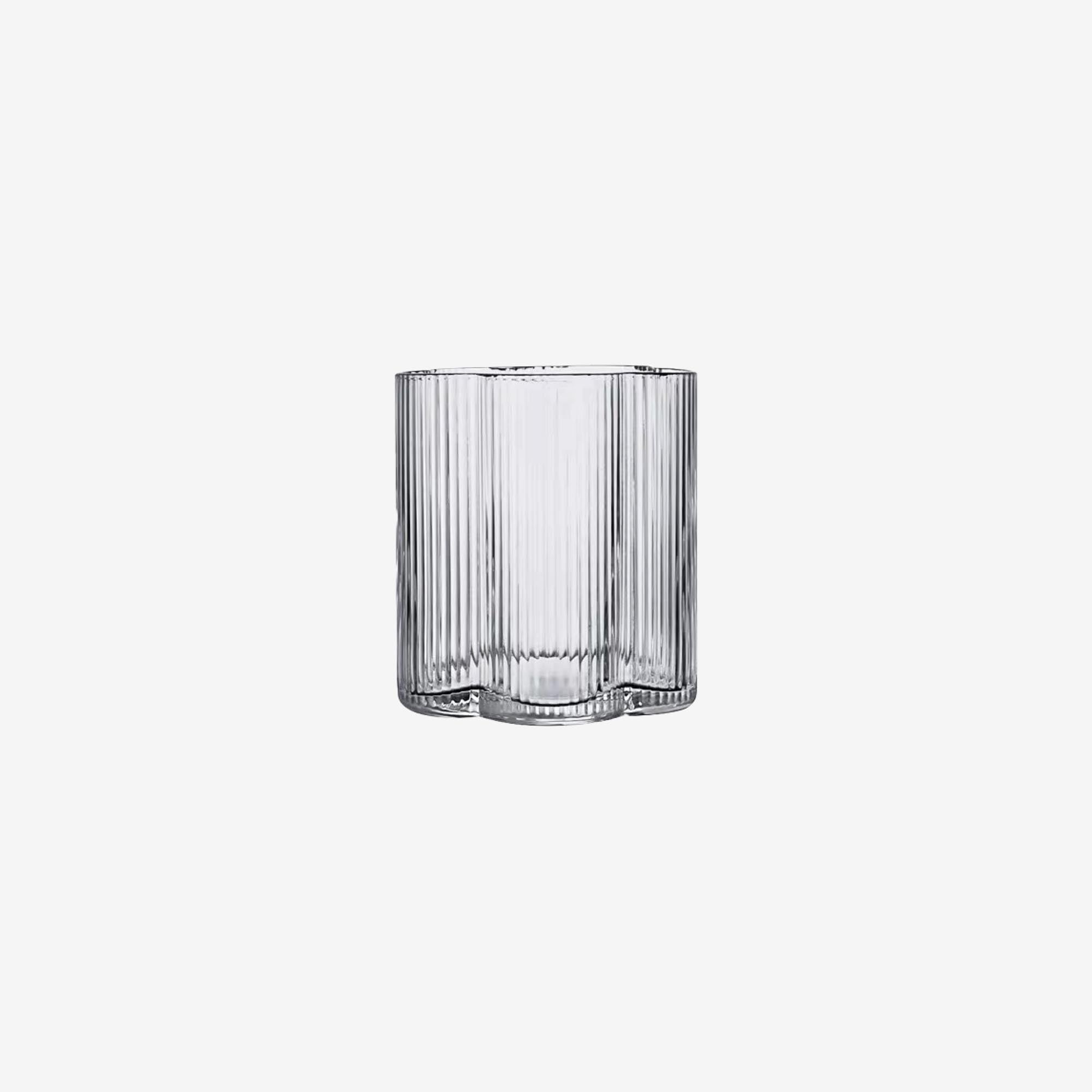 Flower Shaped Ribbed Glass Tumblr