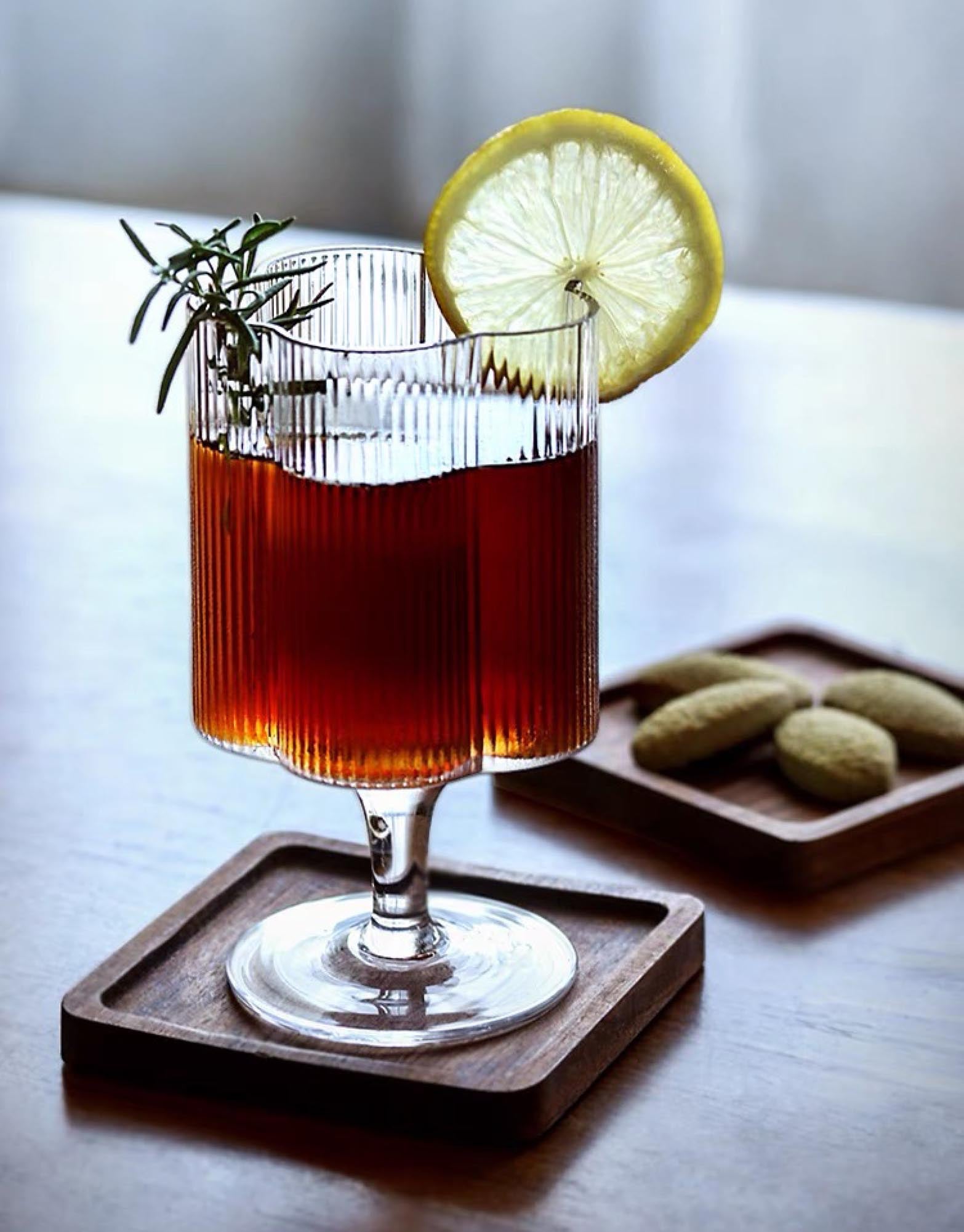 Flower Shaped Ribbed Cocktail Glass