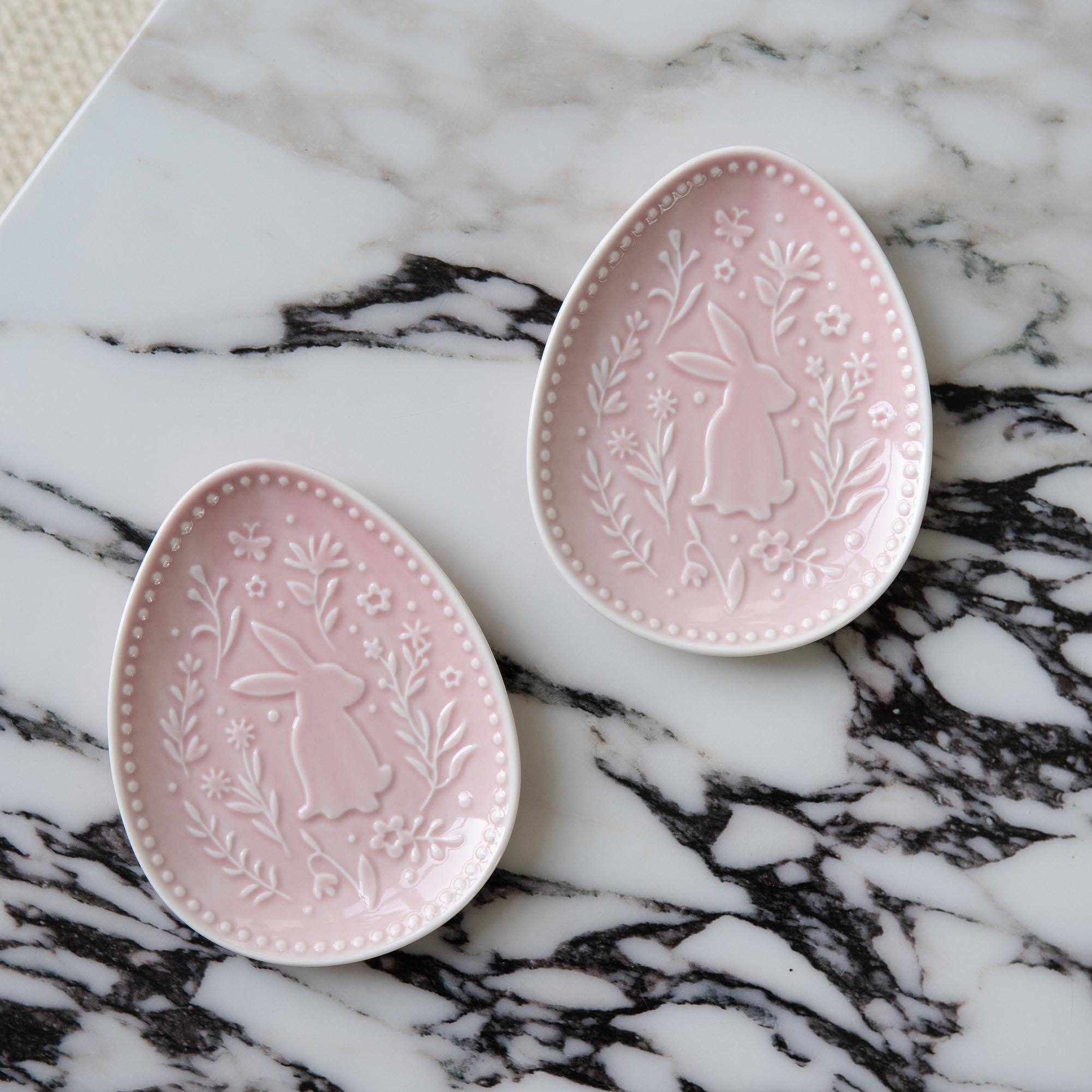 Dusty Pink Easter Rabbit Plate (set of two)