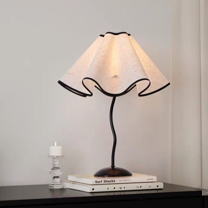 Black Fabric Squiggle Table Lamp