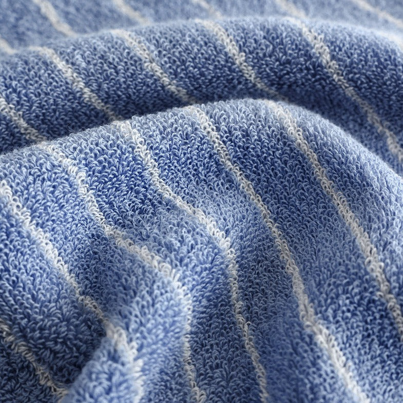 Blue and White Striped Towel