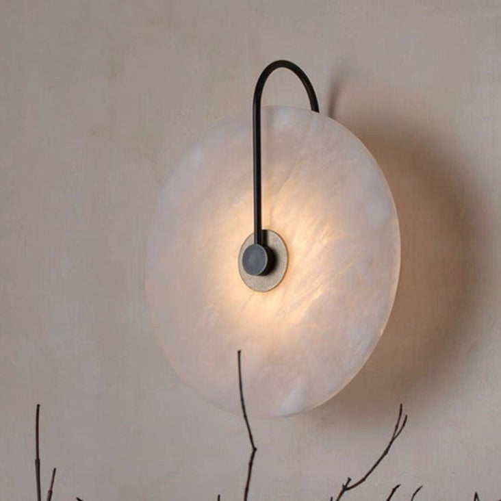 Marble Compass Wall Light with Black Detailing