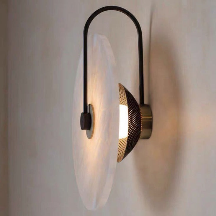 Marble Compass Wall Light with Black Detailing