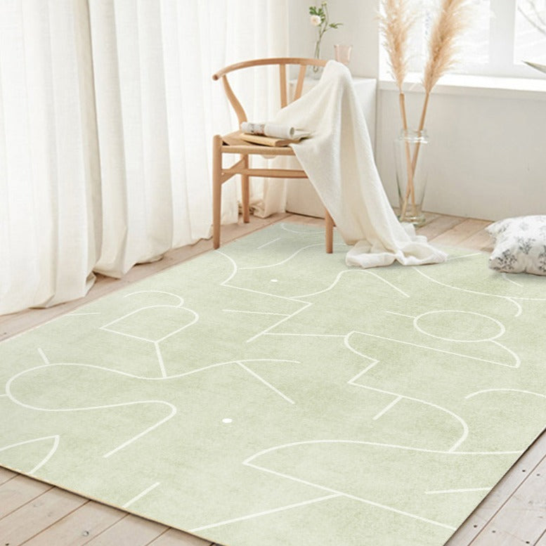 Mint Green Abstract Pattern Rug