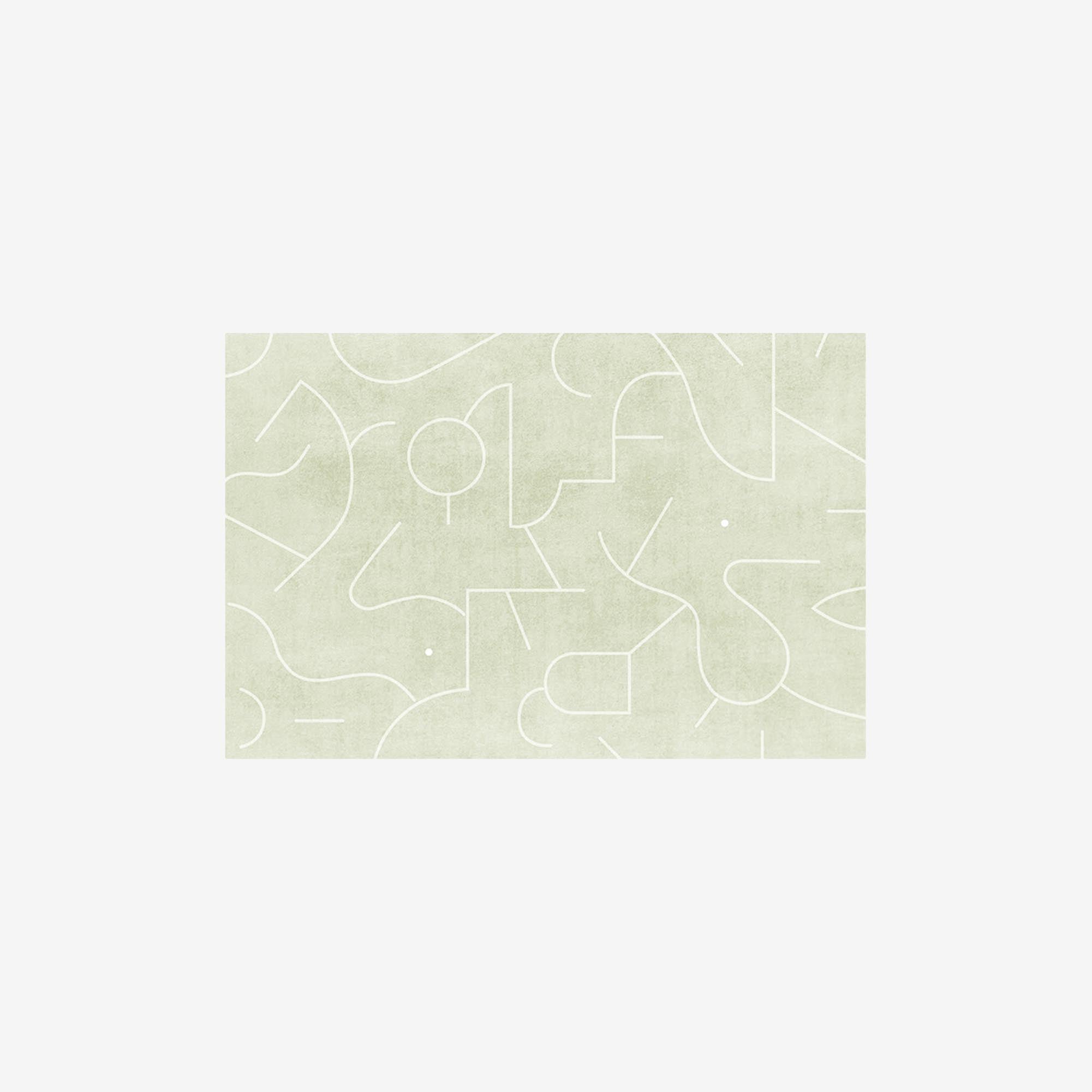 Mint Green Abstract Pattern Rug