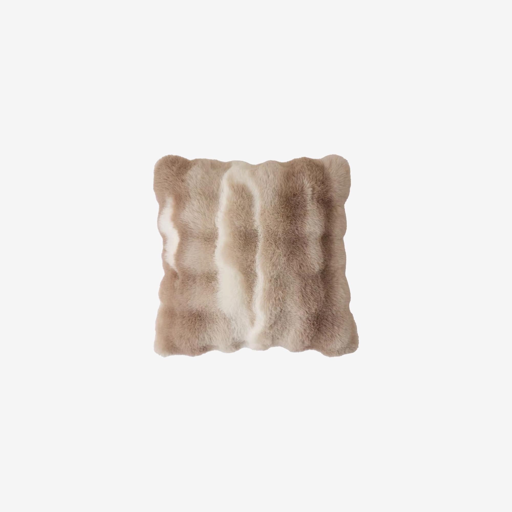 Gradient Faux Rabbit Fur Cushion Cover
