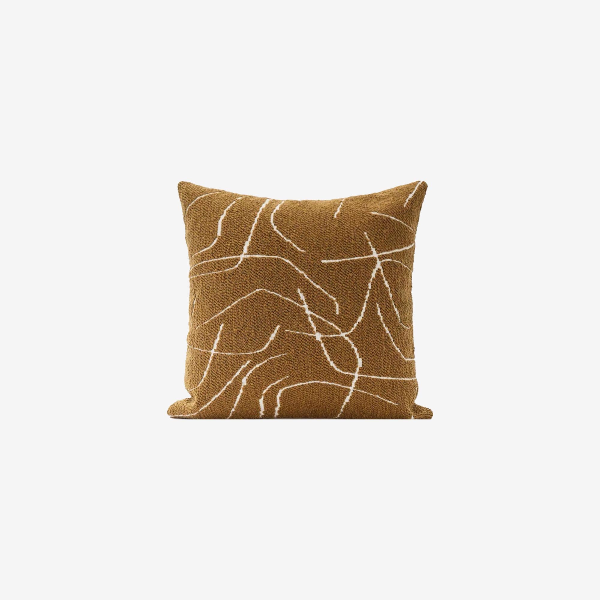 Mustard Line Pattern Cushion Cover