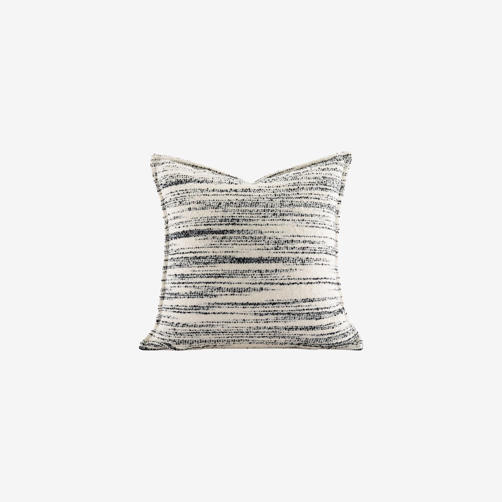 Black White Lined Cushion Cover