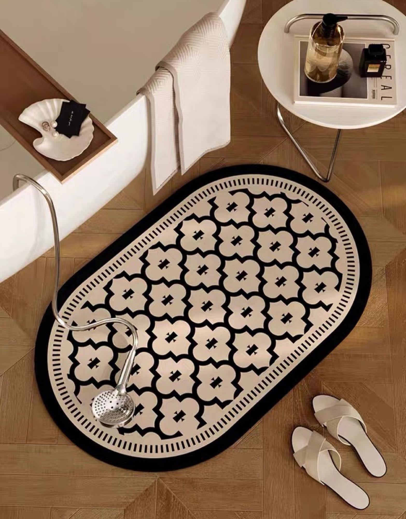 Medieval Classic Tile Patterned Bathroom Mat