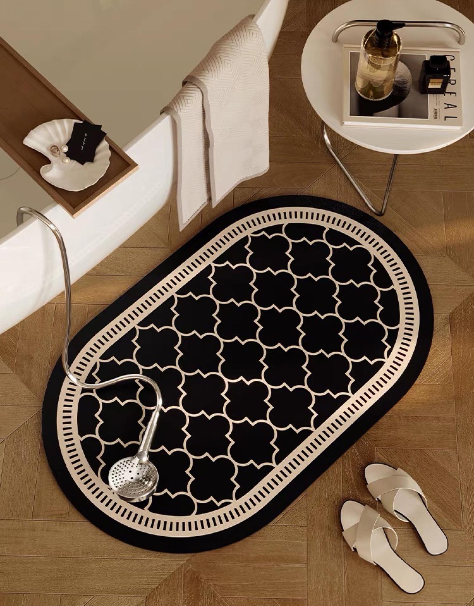 Medieval Classic Tile Patterned Bathroom Mat