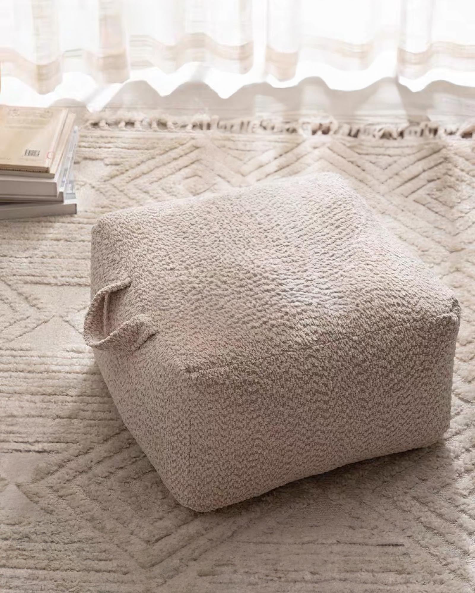 Square Teddy Pouf