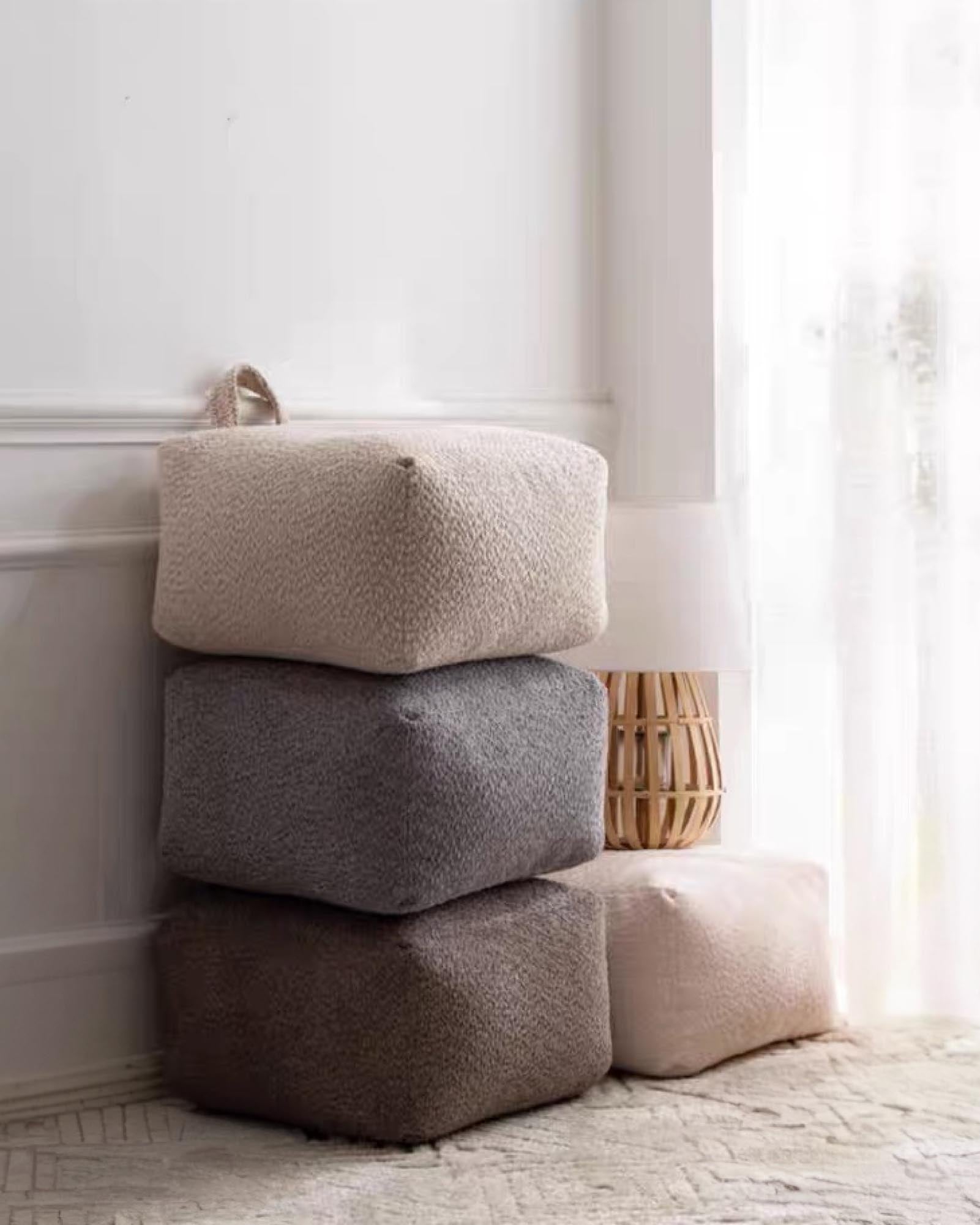 Square Teddy Pouf