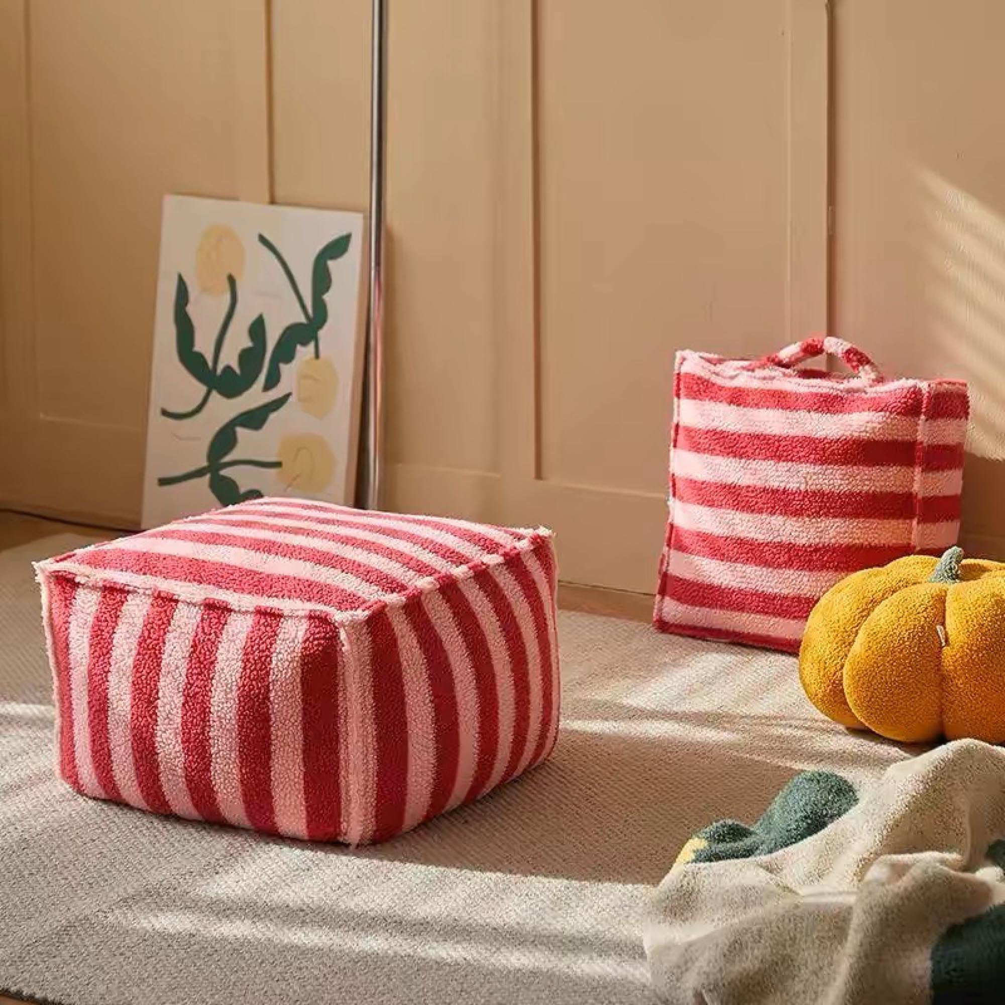 Striped Pouf