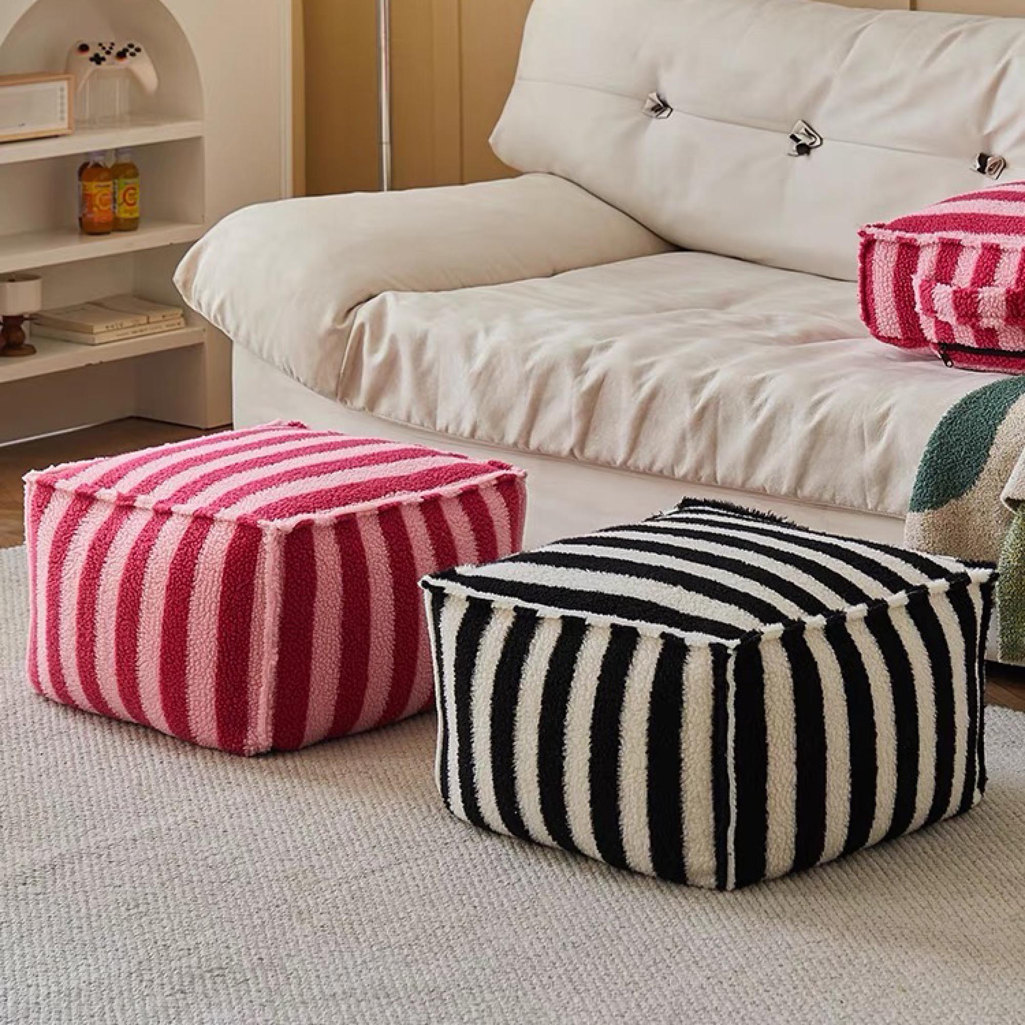 Striped Pouf