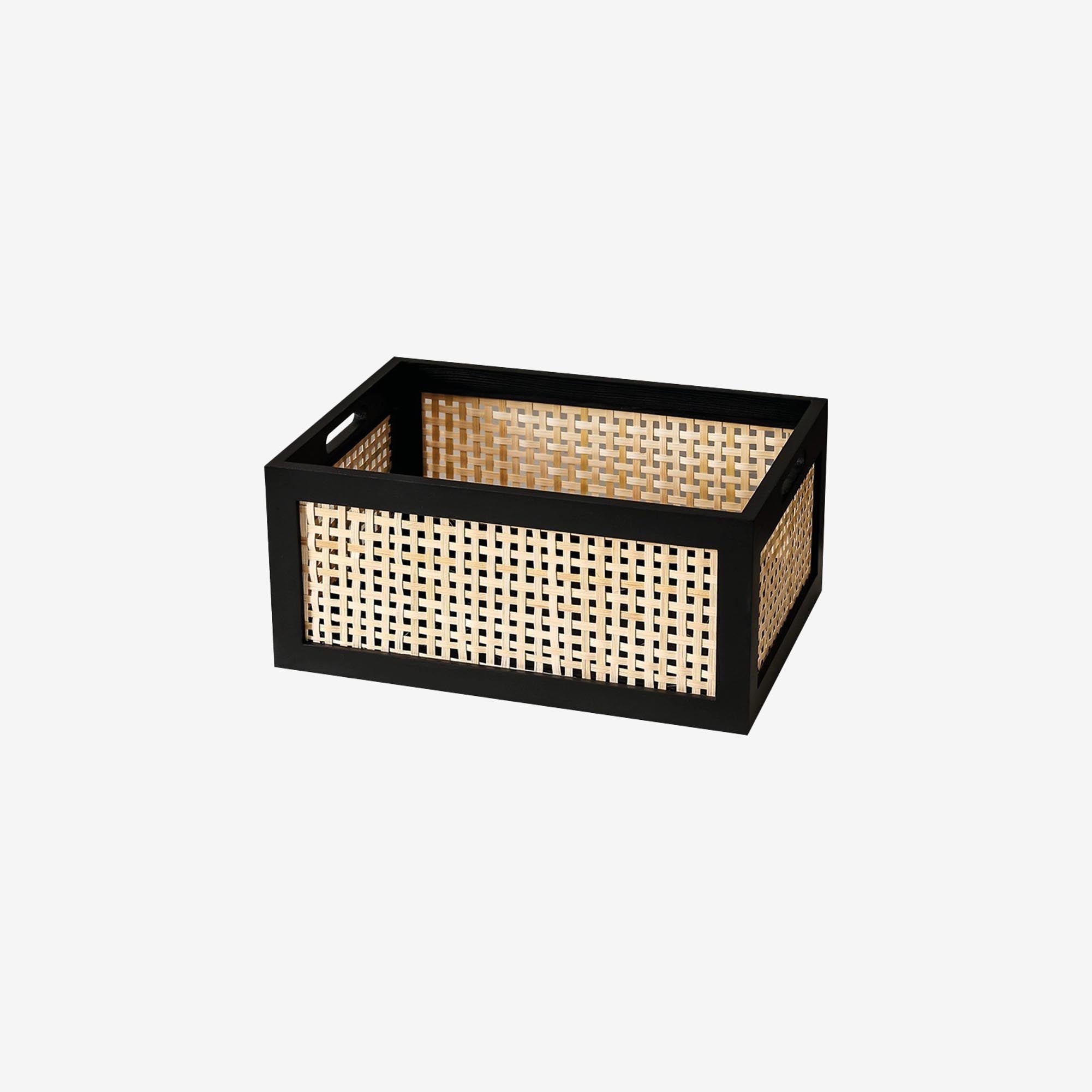 Rattan Basket with Black Frame