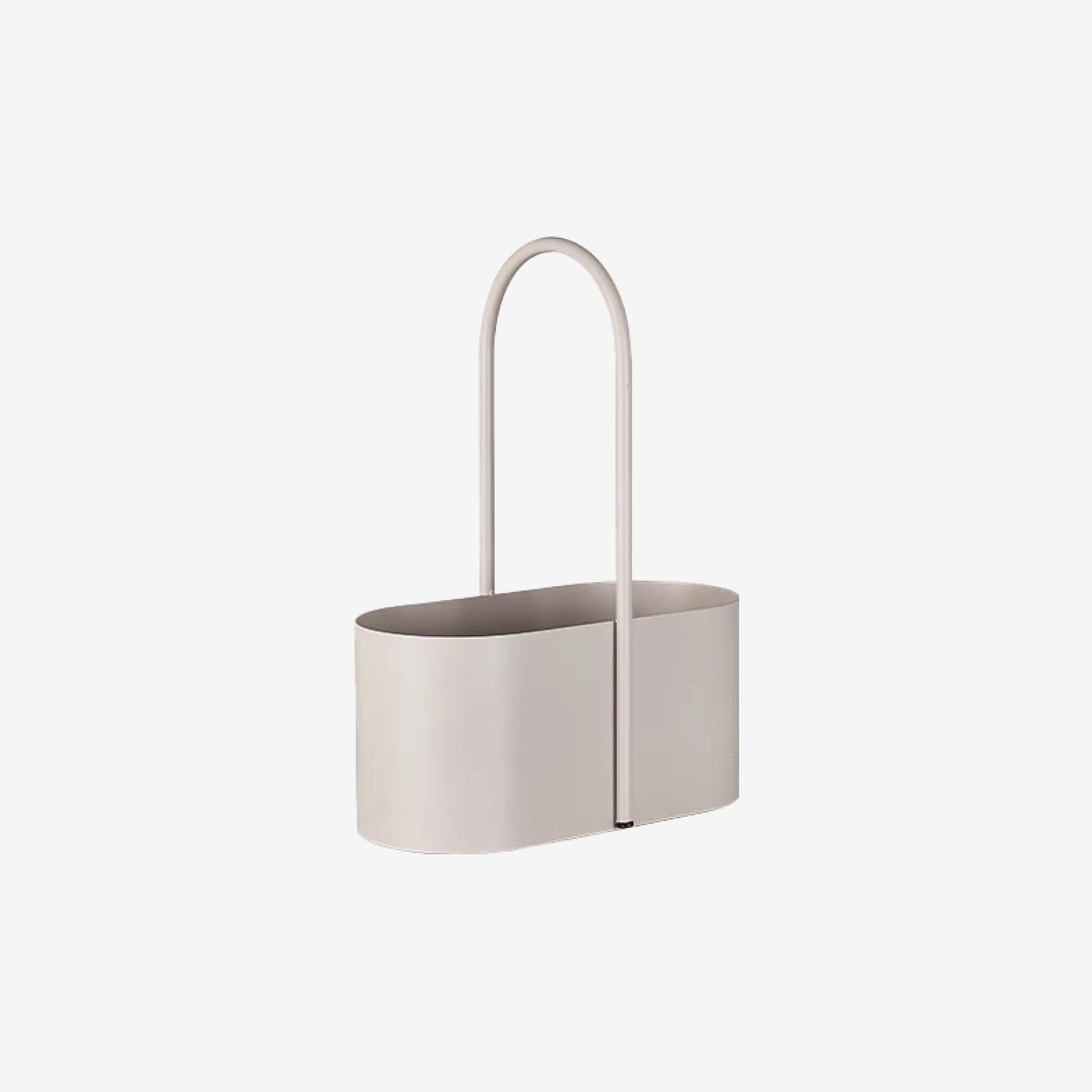 Curved Metal Basket with Handle