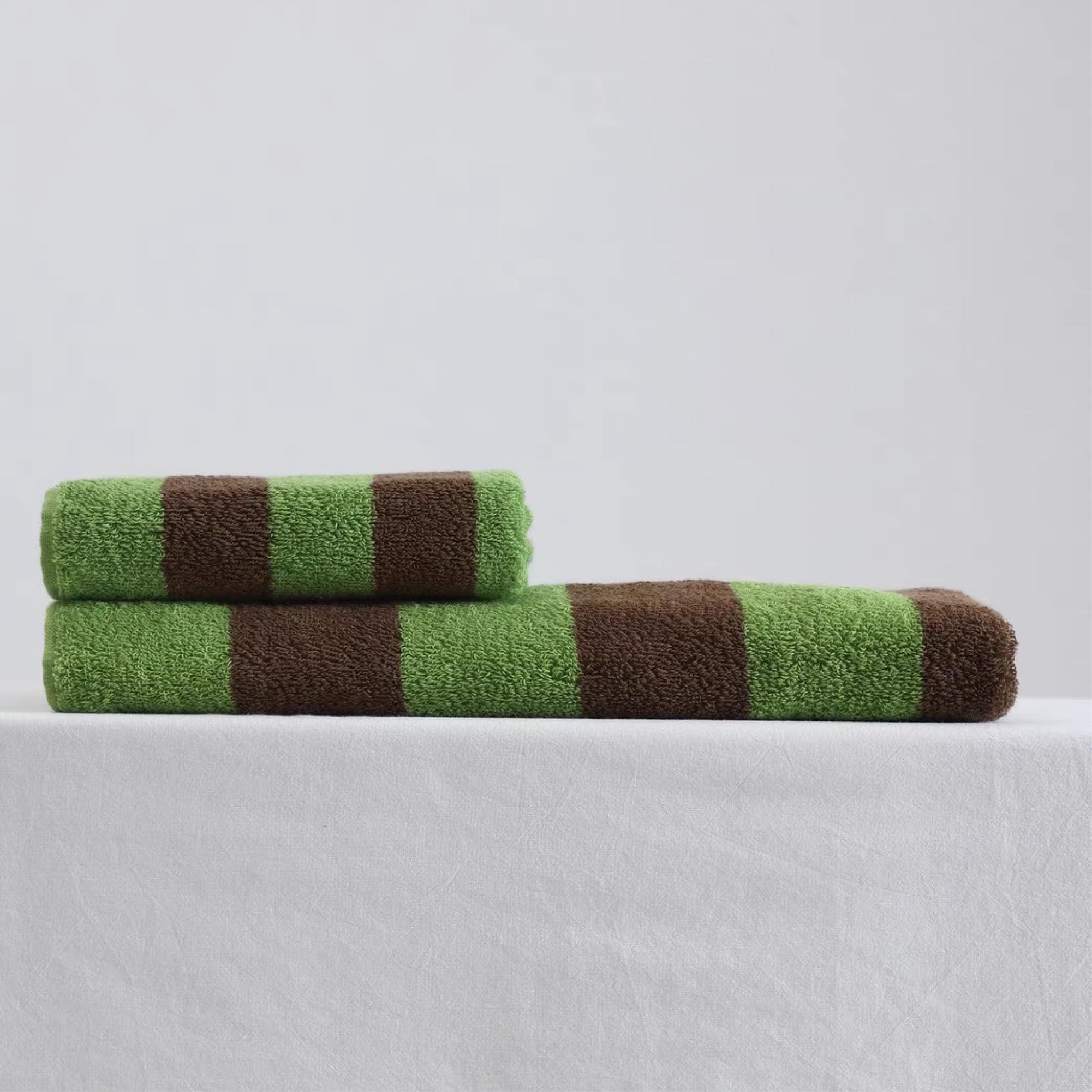 Green Striped Towel