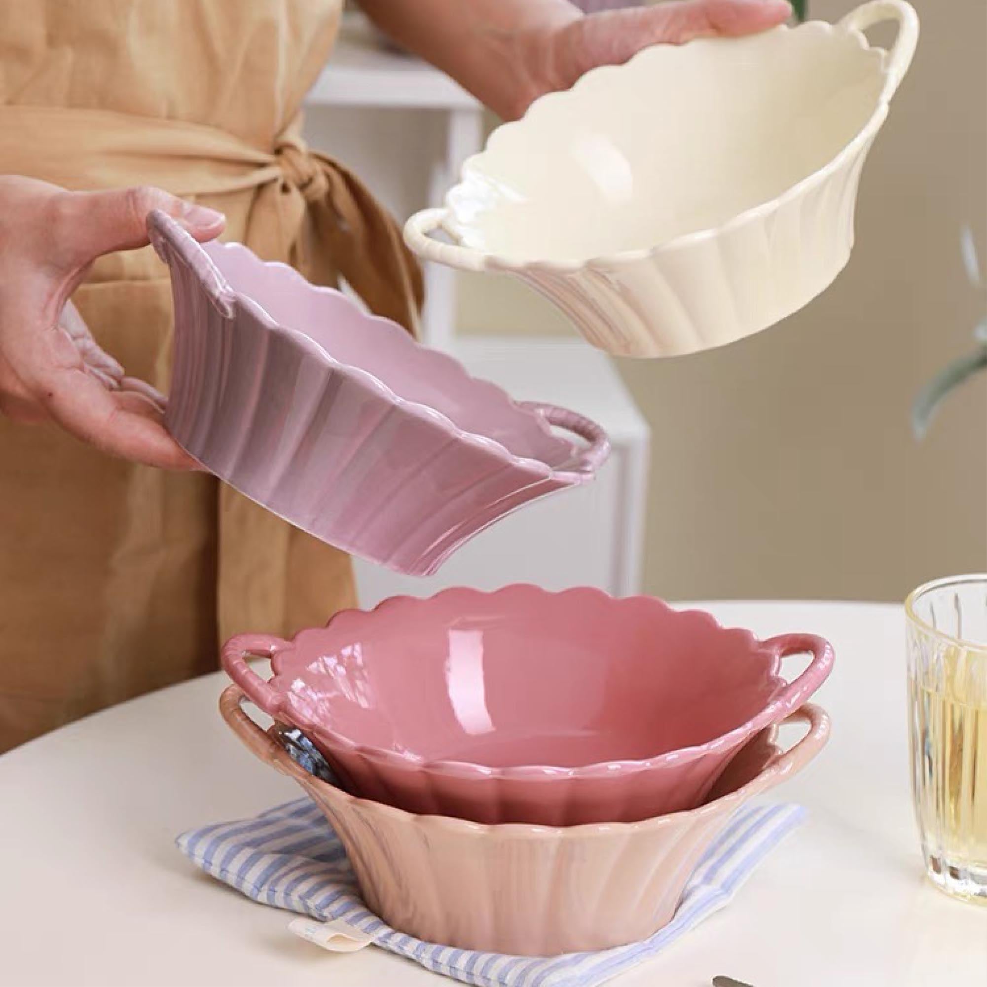 Ceramic Ripple Basket Bowl