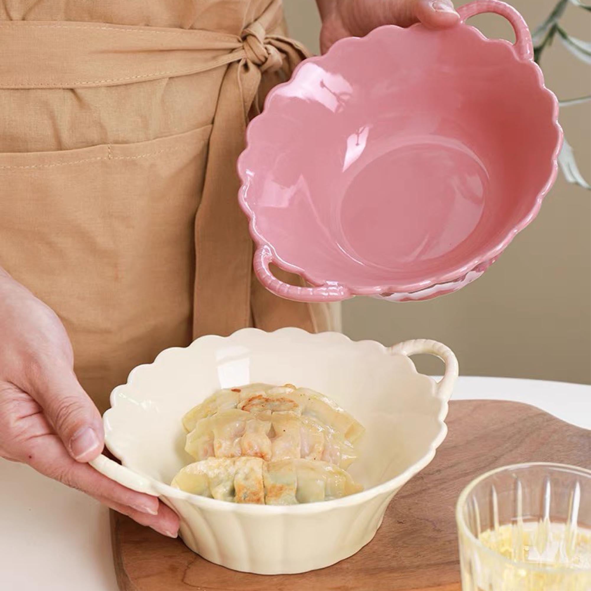 Ceramic Ripple Basket Bowl