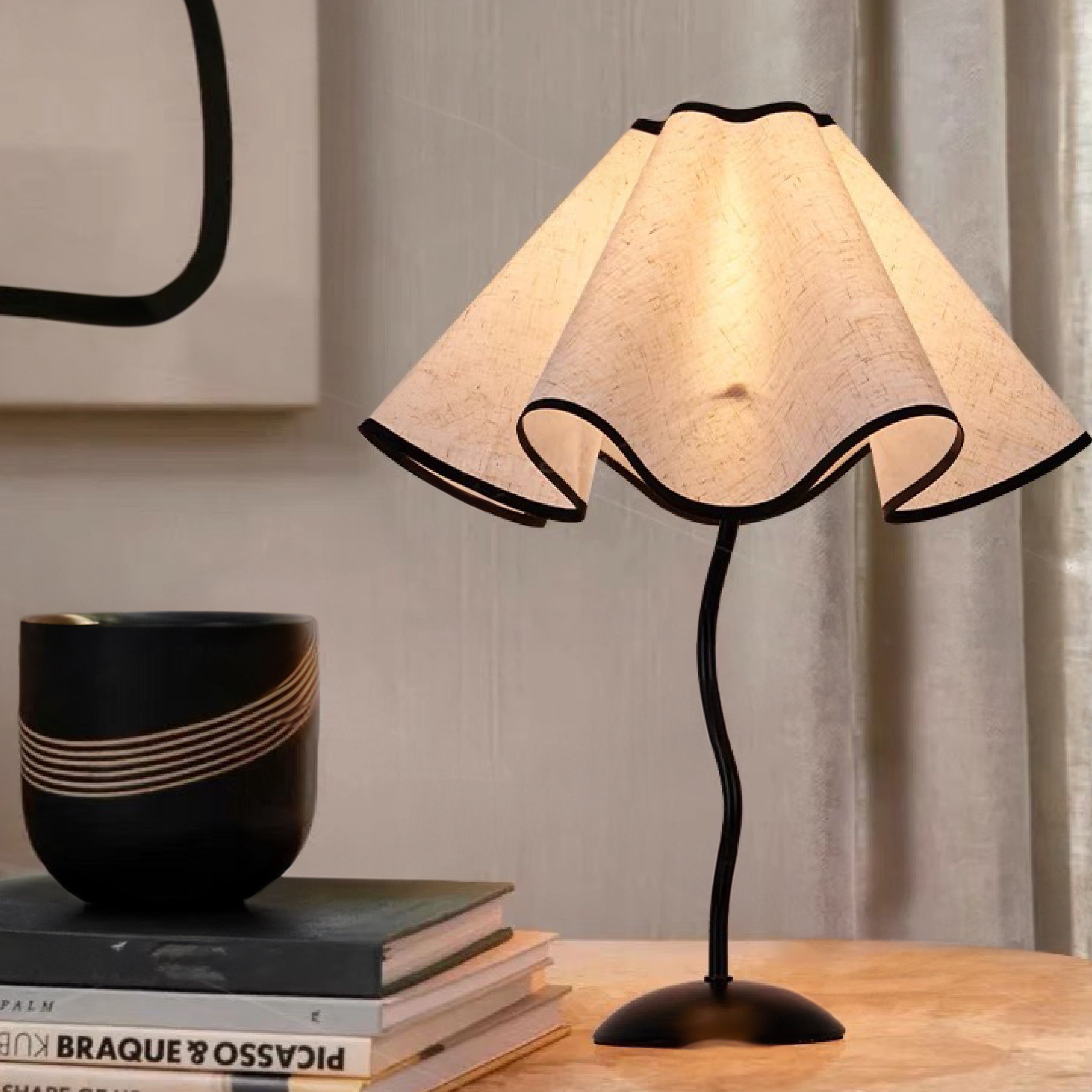 Black Fabric Squiggle Table Lamp