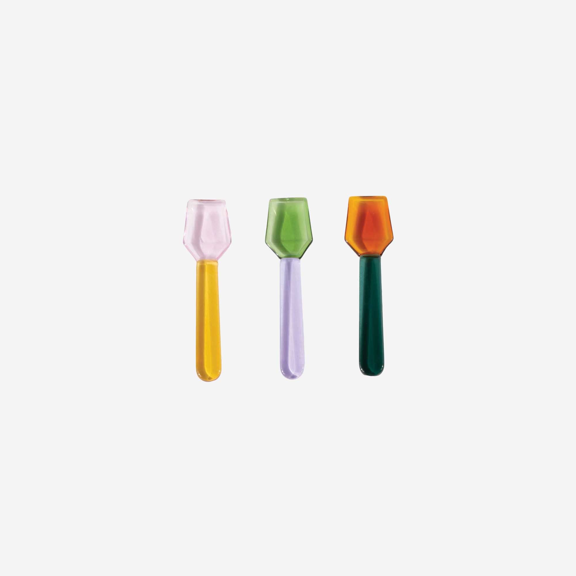 Color-Blocking Glass Spoon (set of three)