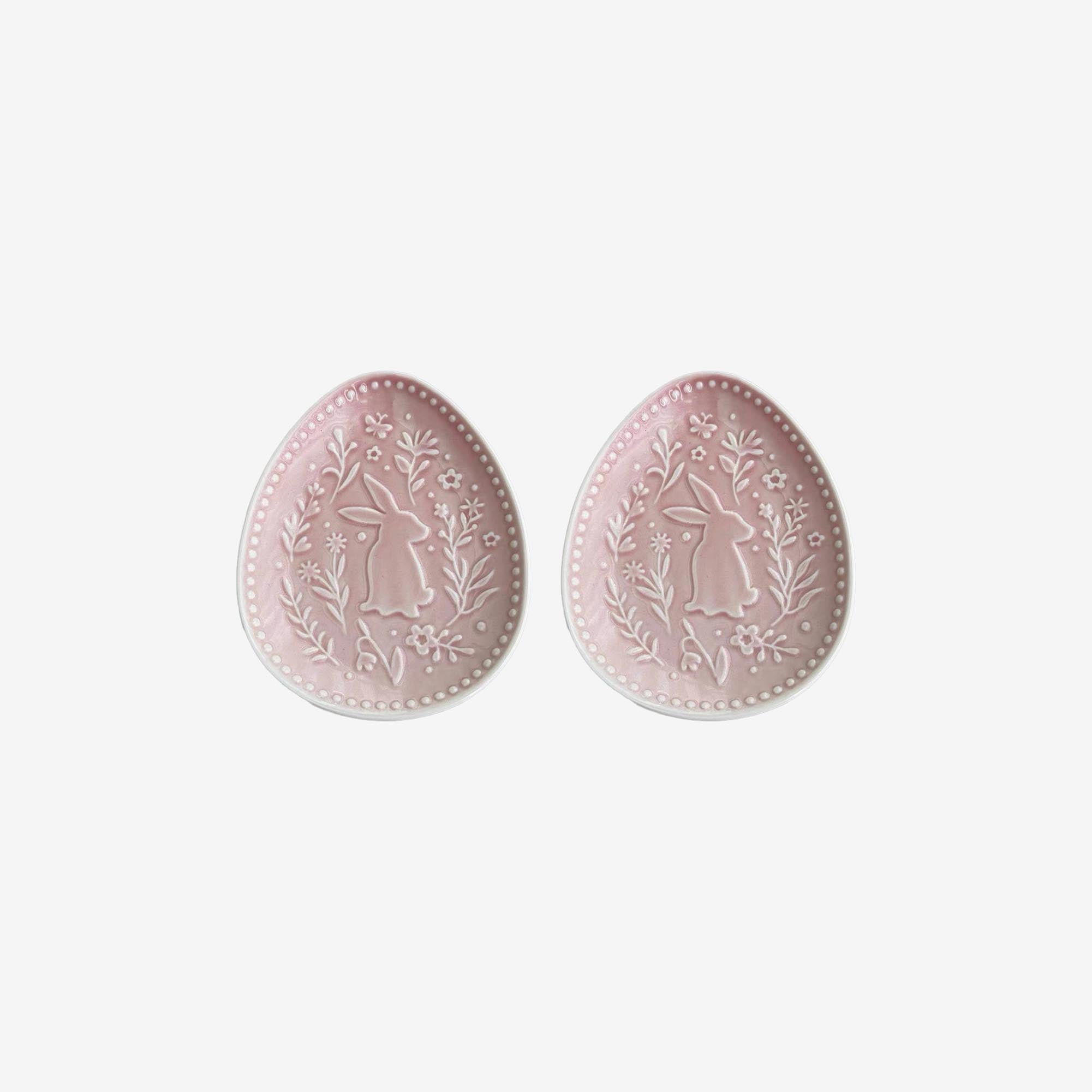 Dusty Pink Easter Rabbit Plate (set of two)